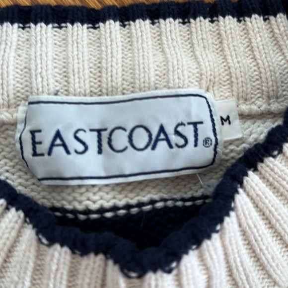 Navy and cream striped sweater - Picture 2 of 3